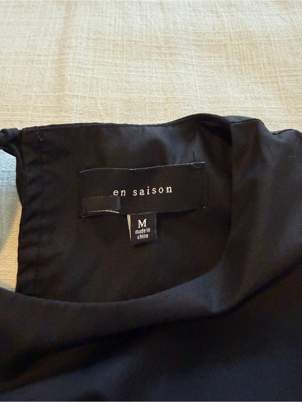 En Saison Poplin Midi Dress Black Puff Sleeve Size Medium - Picture 10 of 15